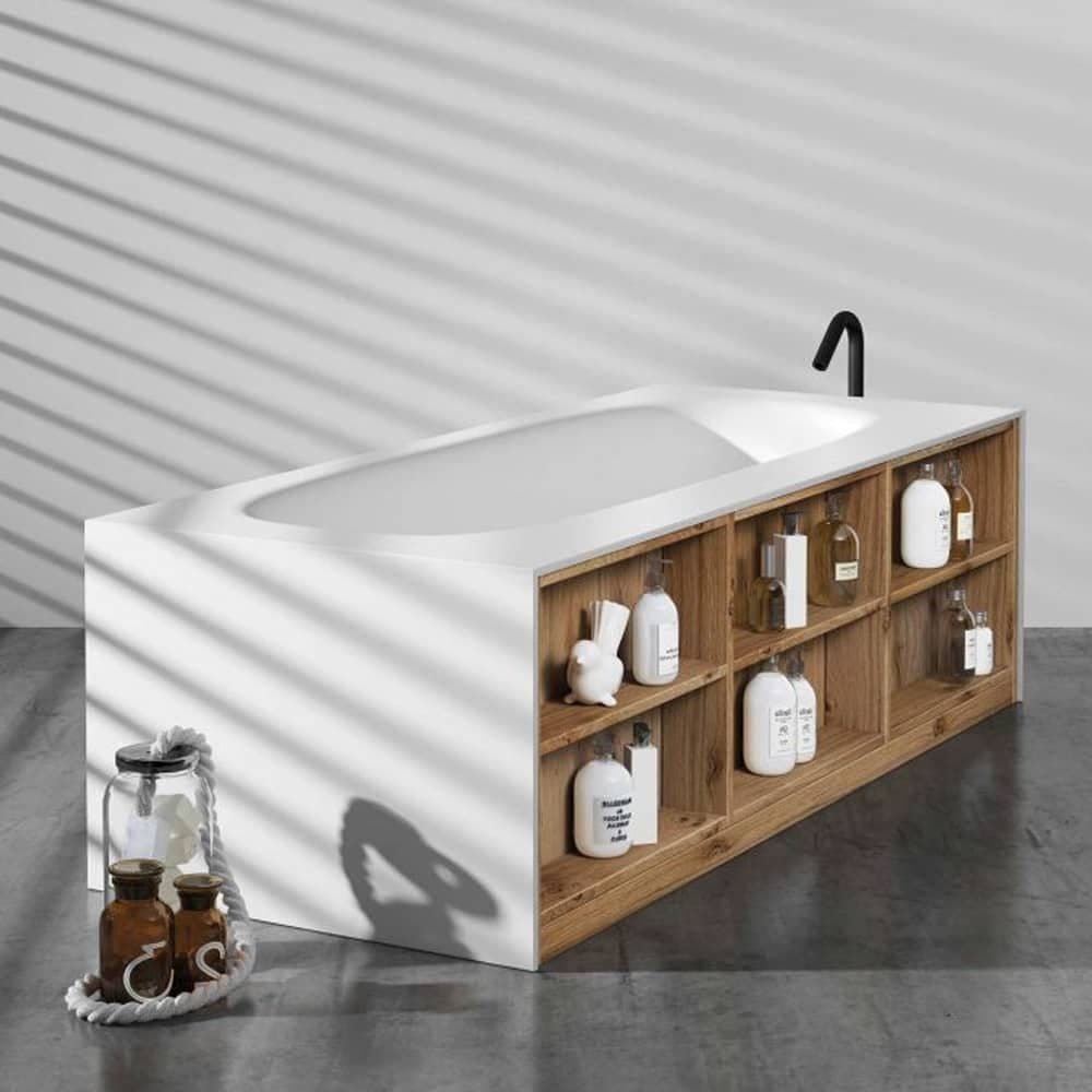 Baignoire Milano, baignoire îlot design pierre composite Pivsolid salle de bain, Kyrya