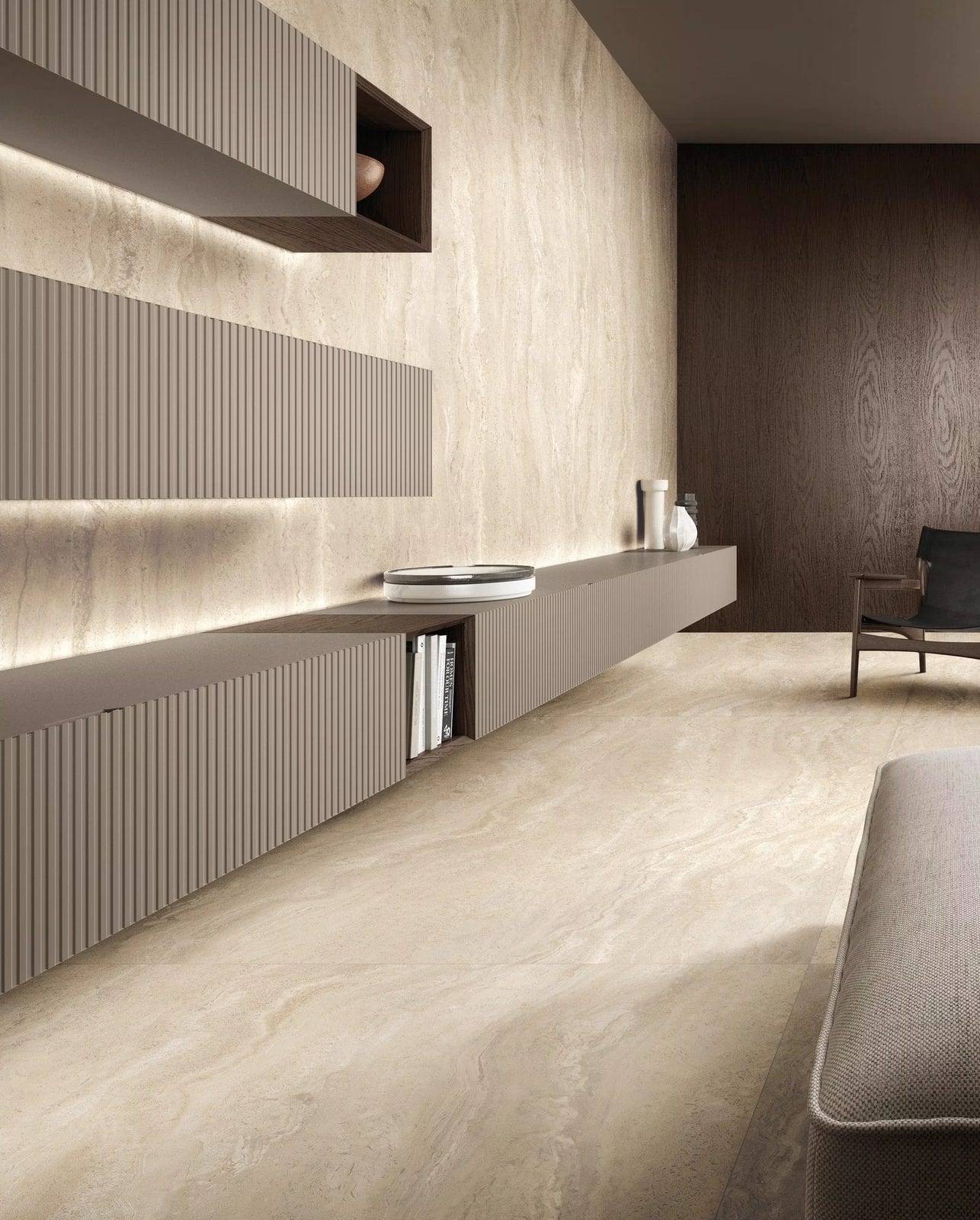 Authentic Luxe Gold Travertine by Florim, tiles