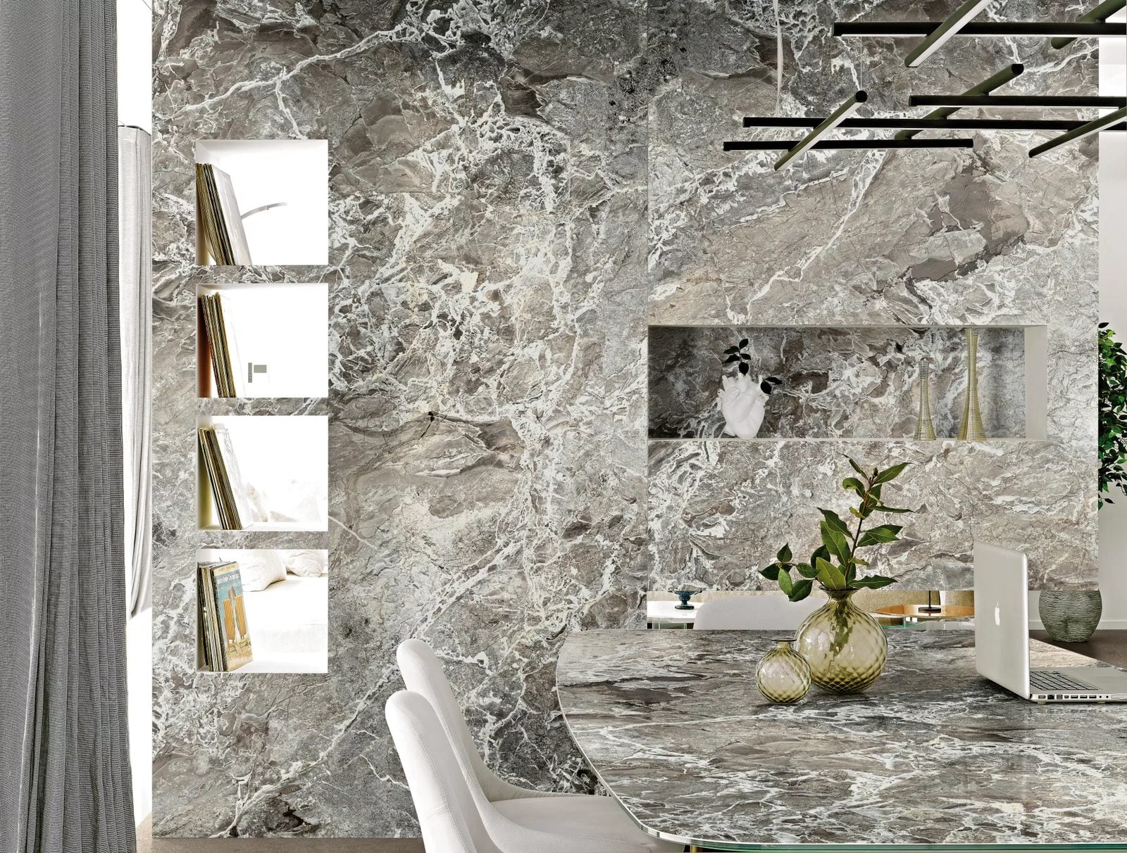 Authentic Luxe Marble Aubisque by Florim, installation view 1