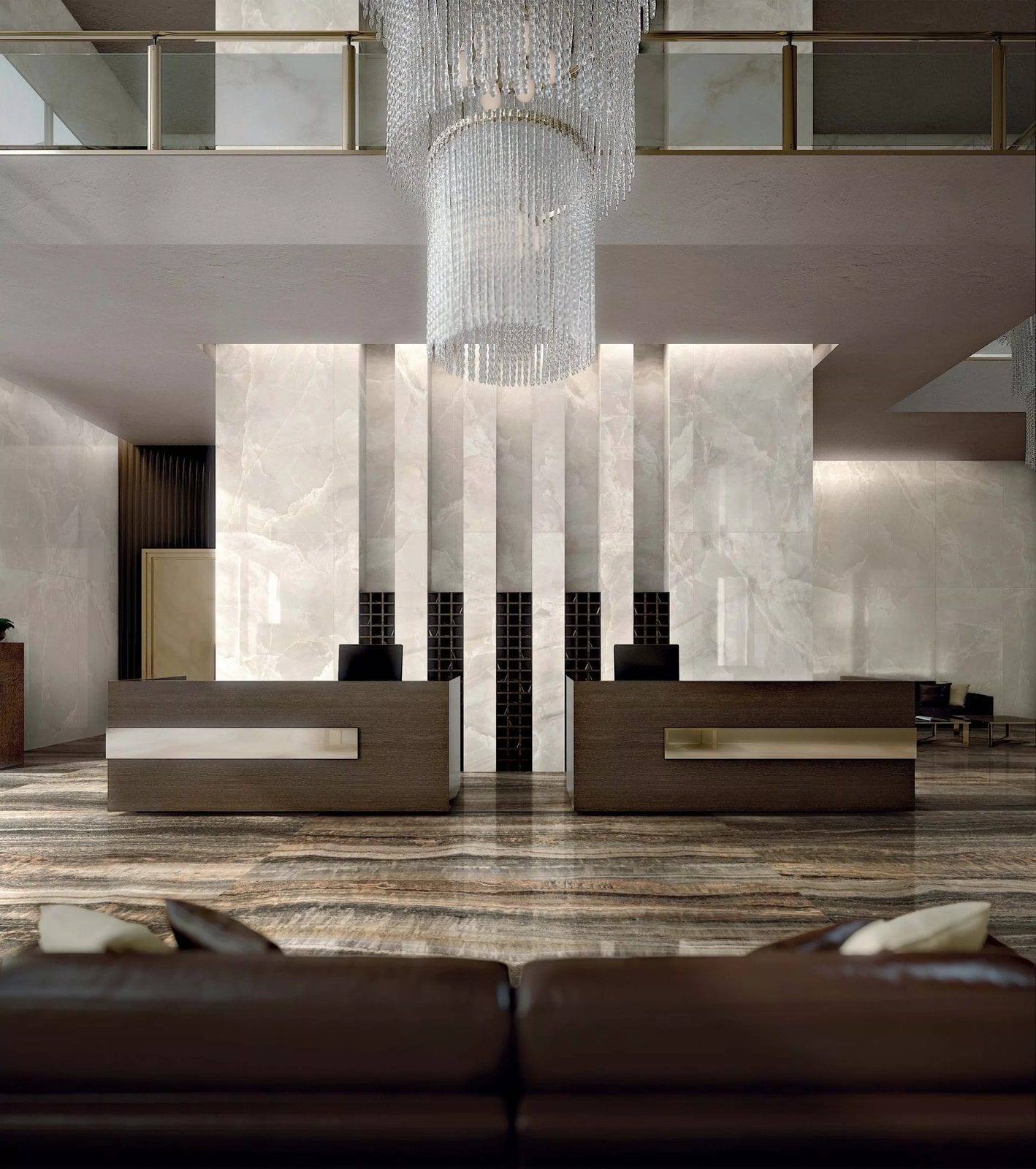 Eccentric Luxe Cloudy White, grès cérame effet marbre grand format, Florim