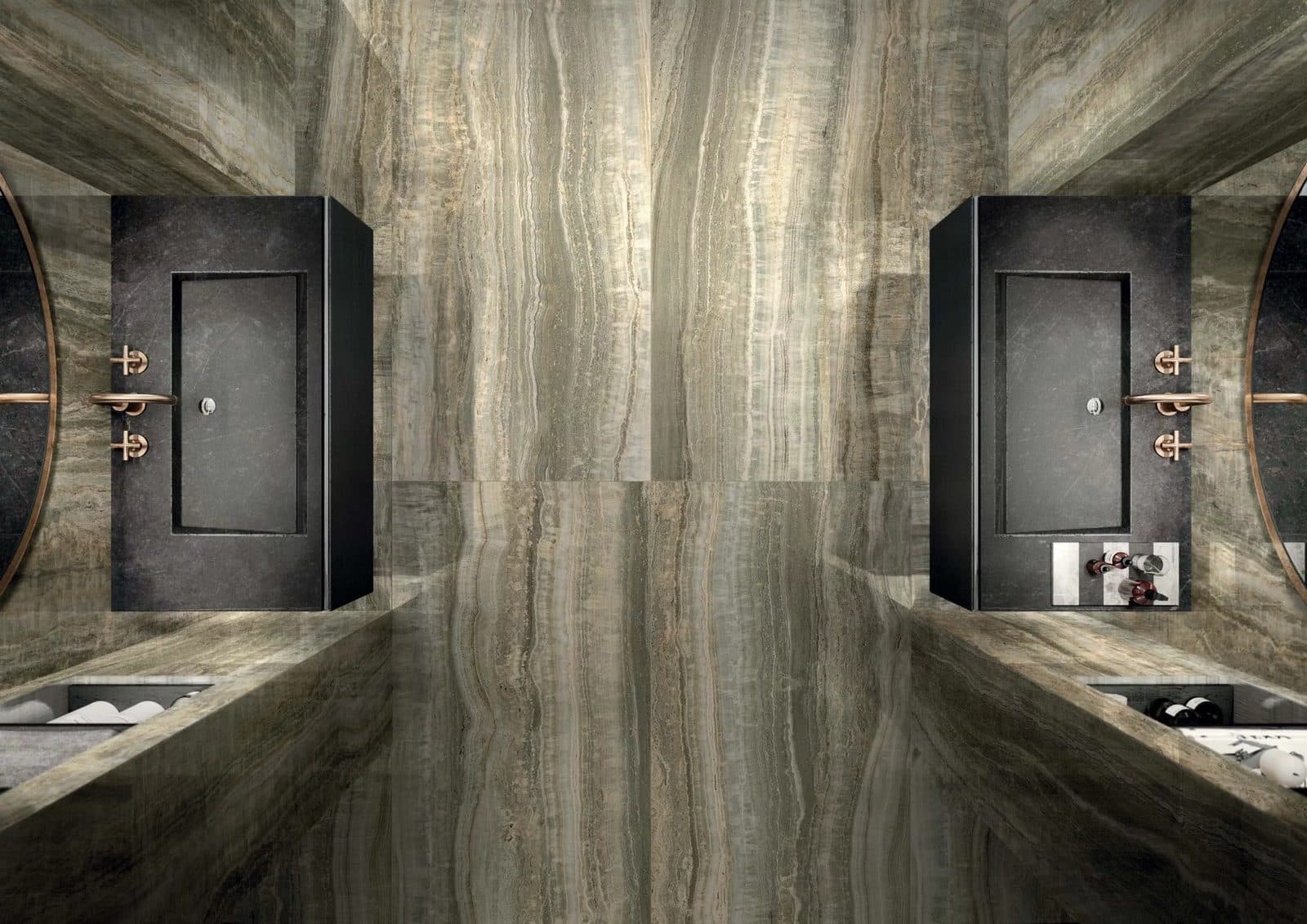 Eccentric Luxe Sage by Florim, installation view 1