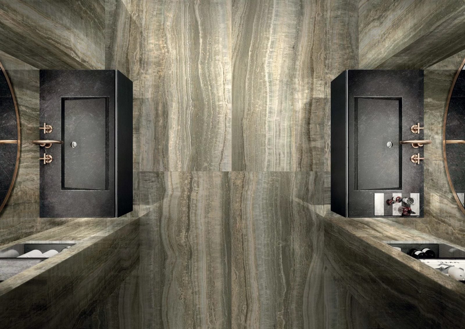 Eccentric Luxe Sage by Florim, installation view 1