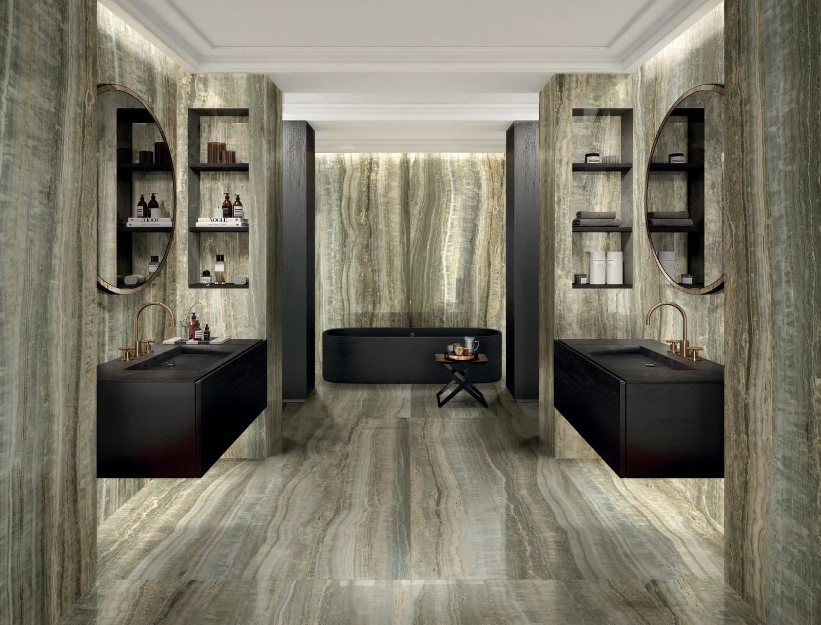 Eccentric Luxe Sage by Florim, installation view 2
