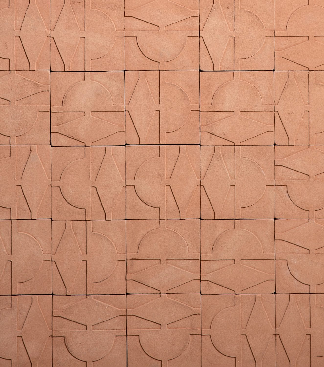 Acanti, revêtement mural terre cuite motif géométrique en relief, Fornace Brioni, Giardino all'italiana