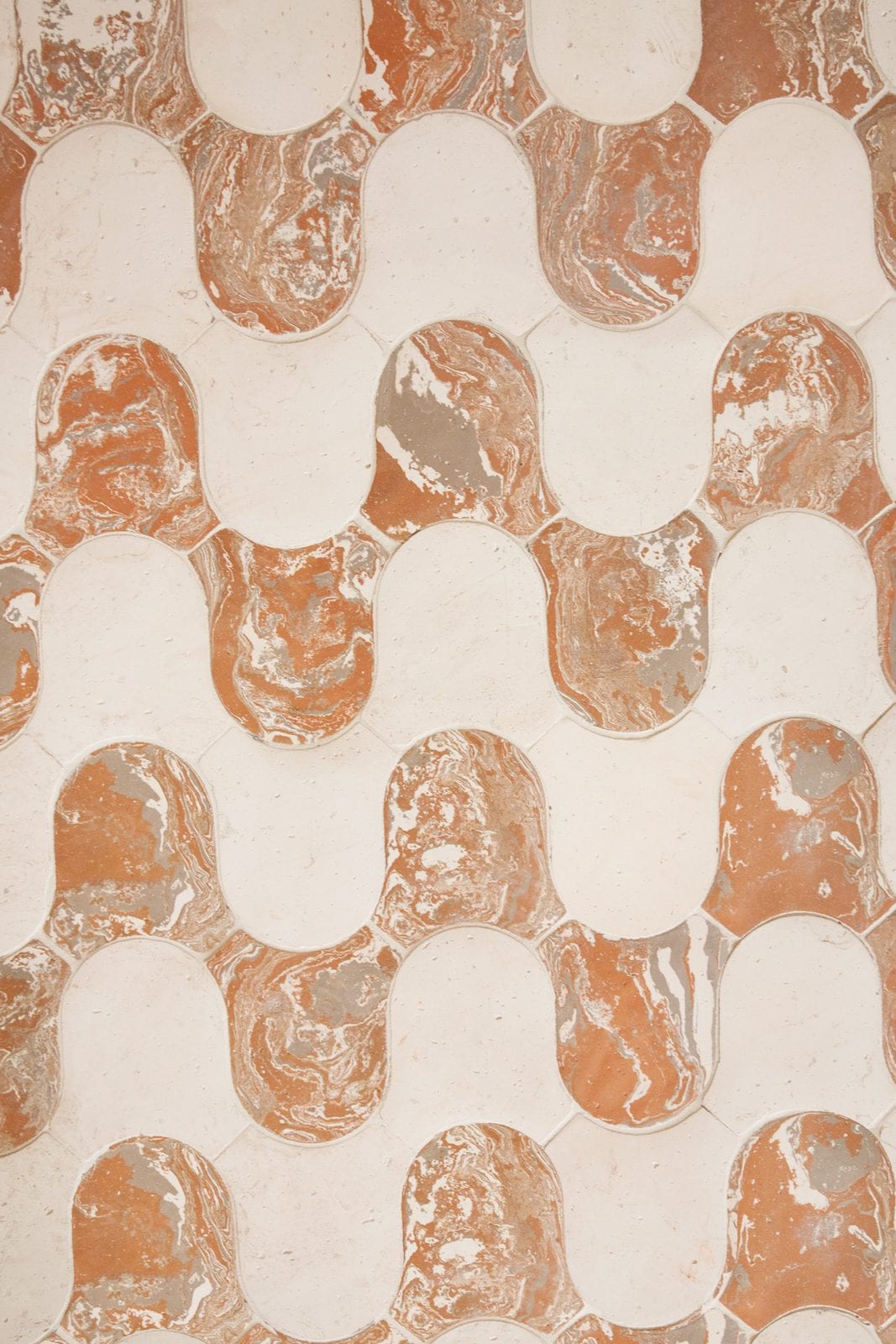 Bibiena, pavement terre cuite motif S baroque, Fornace Brioni, collection Gonzaga