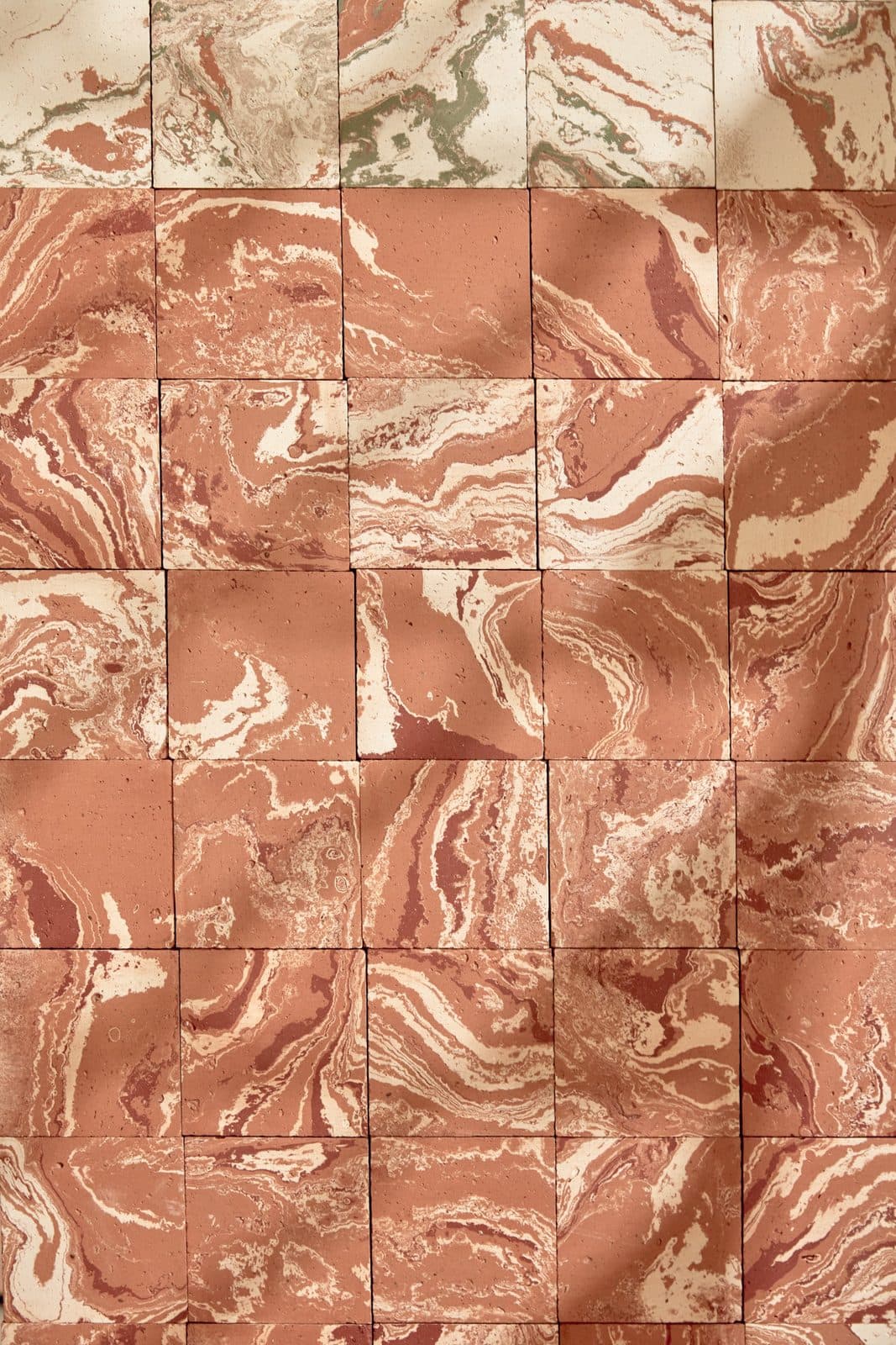 Ebru, carreaux terre cuite veines marbrées cotto variegato, Fornace Brioni, Scenografica