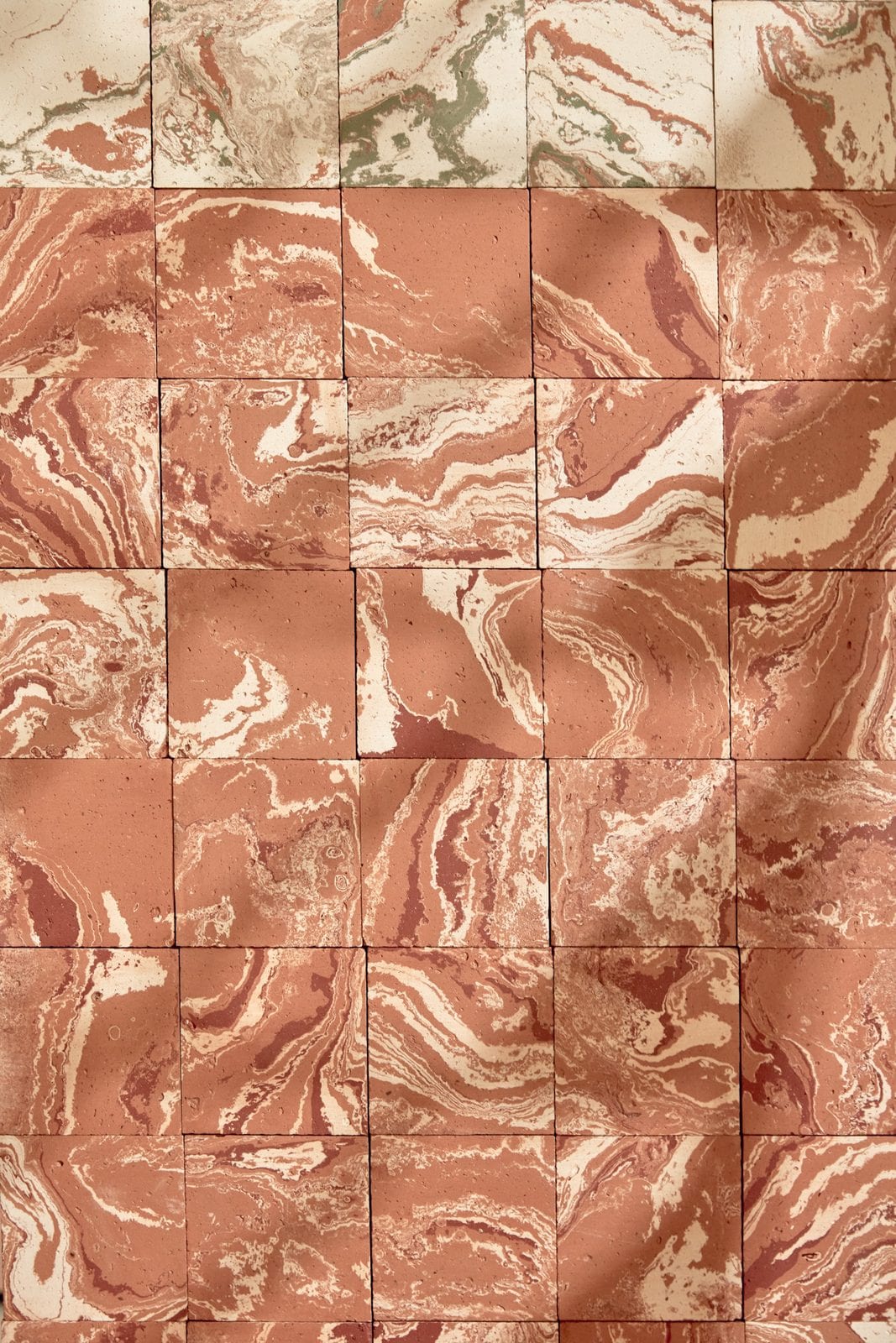 Ebru, carreaux terre cuite veines marbrées cotto variegato, Fornace Brioni, Scenografica