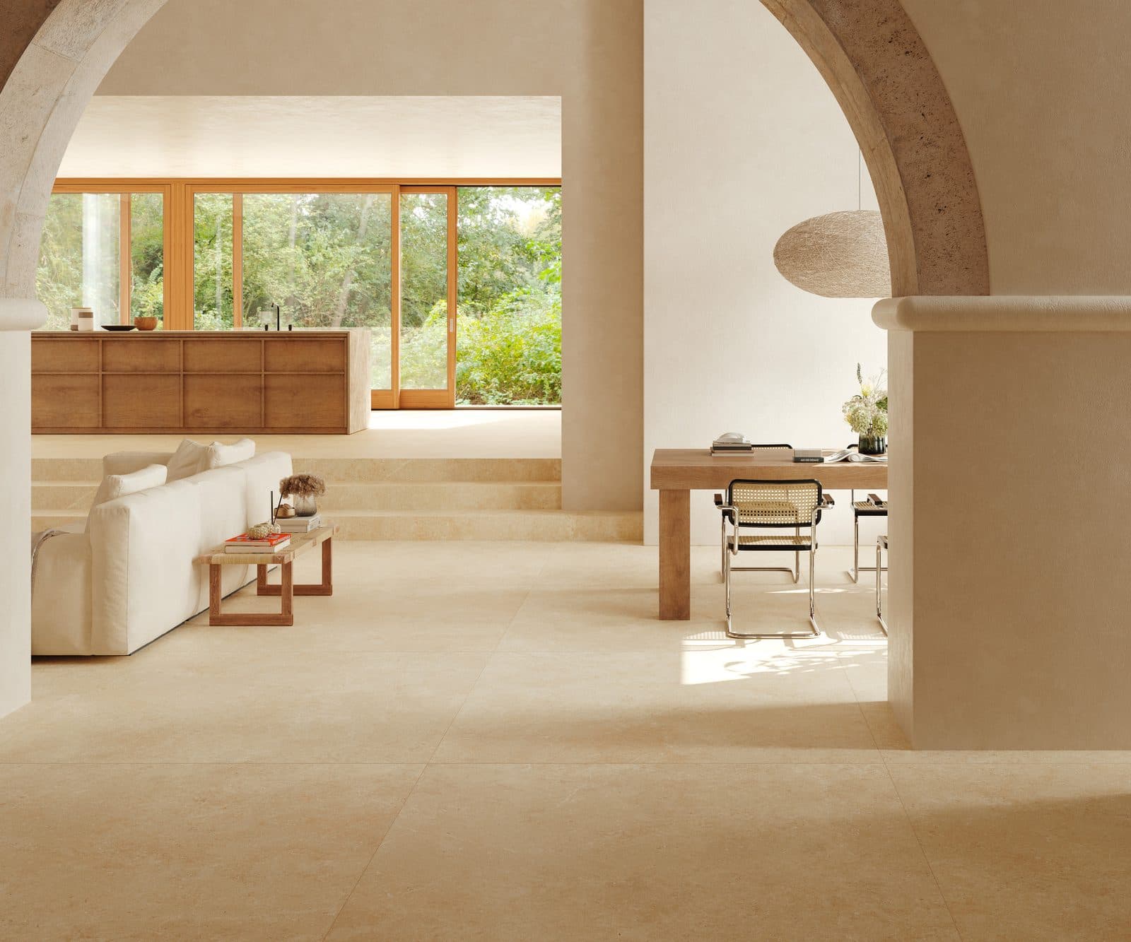 Mystone Limestone Ivory by Marazzi, installation view 1