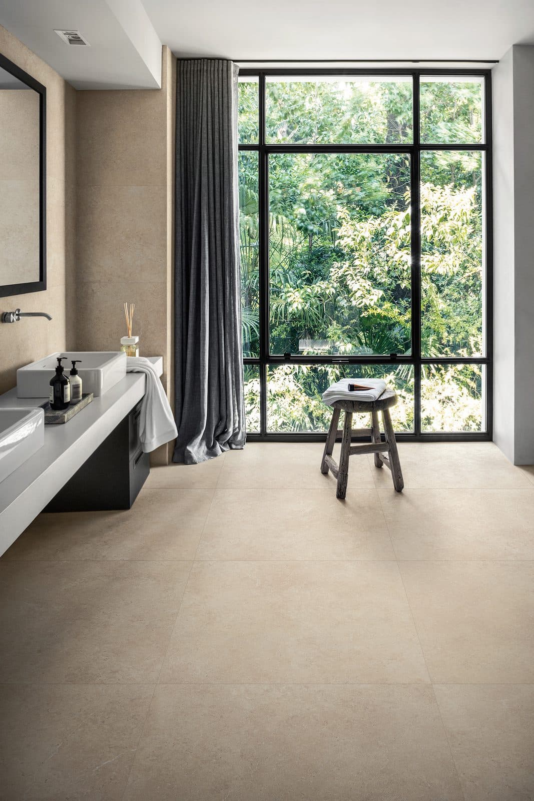 Mystone Limestone Sand by Marazzi, installation view 2