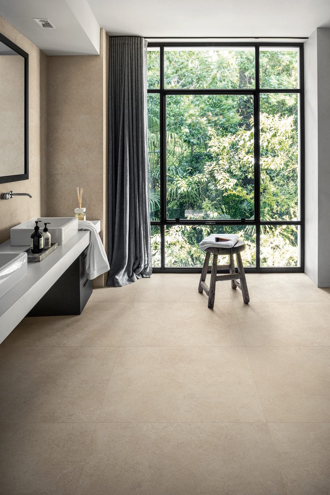 Mystone Limestone Sand by Marazzi, installation view 2