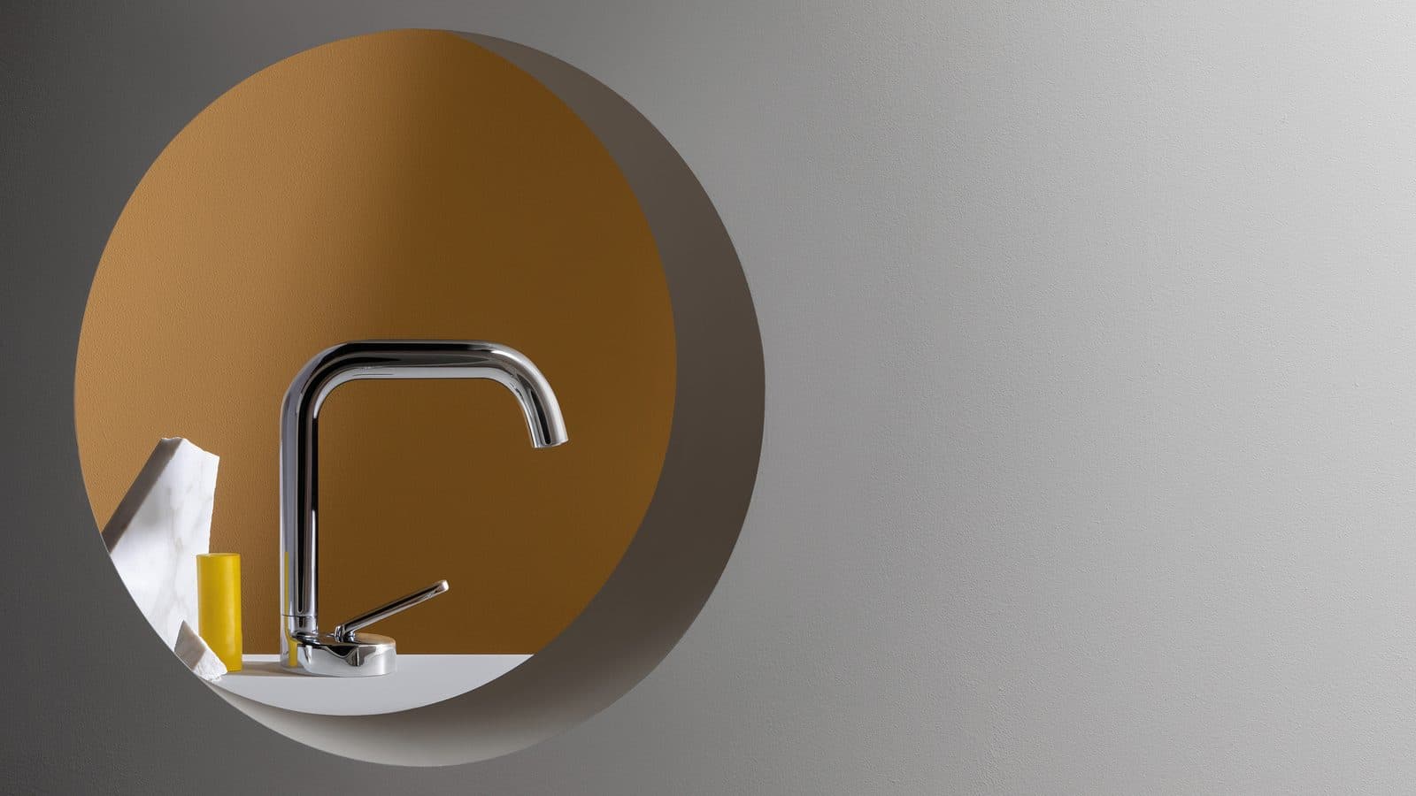 Isy22, robinetterie italienne design mitigeur contemporain chromé, Zucchetti
