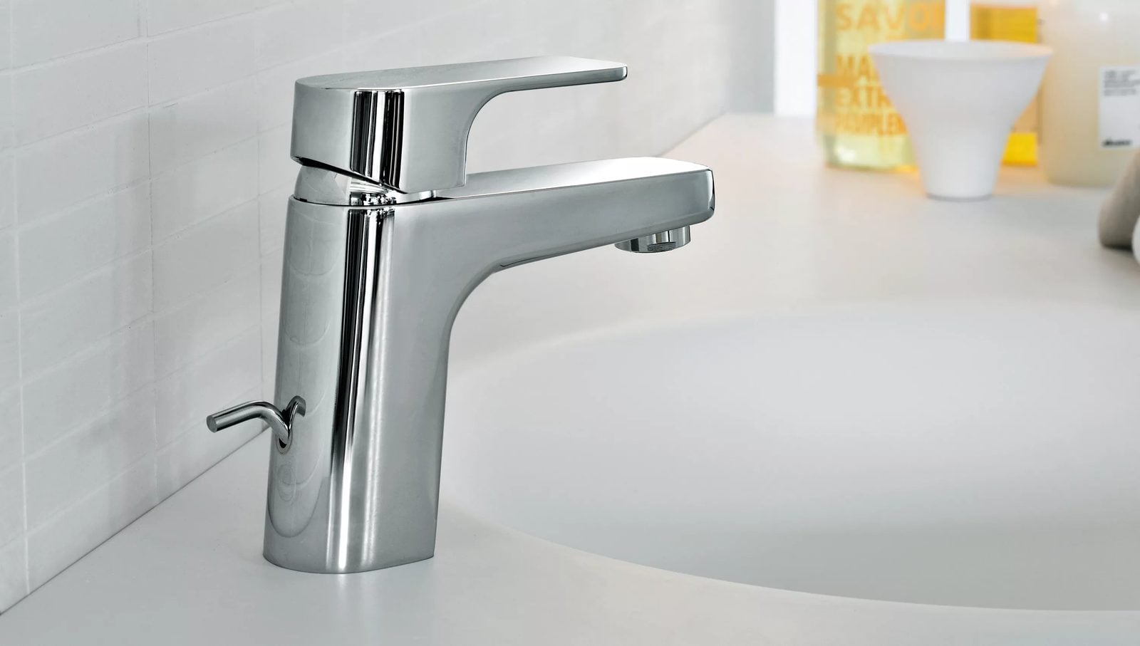 Wind, robinetterie italienne design mitigeur contemporain chromé, Zucchetti, vue 2