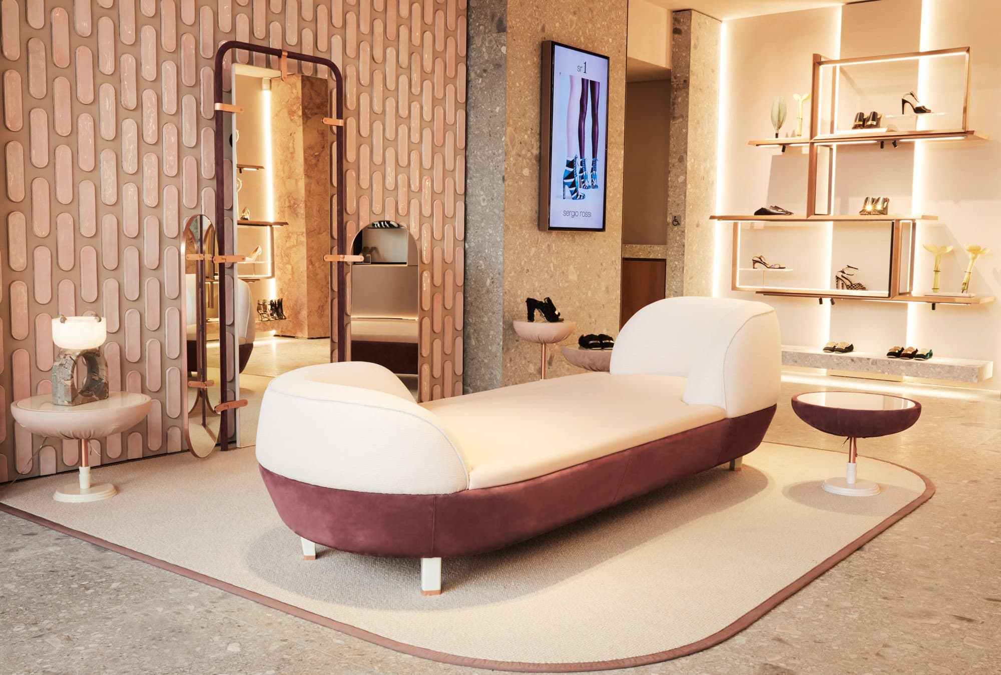 Boutique Sergio Rossi, cabine d'essayage Delizie Biscotto Fornace Brioni, Marco Costanzi